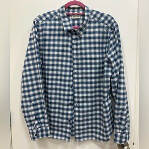 Madewell Navy and White Plaid Button Down Shirt